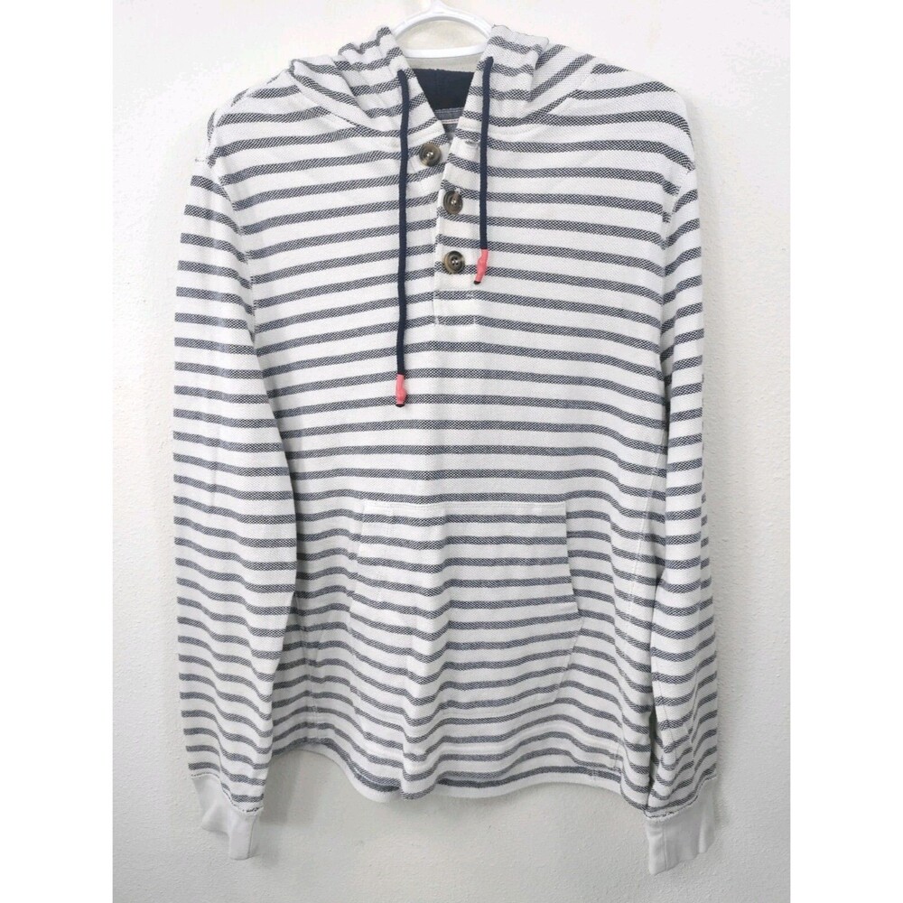Prince & Fox - Baha Beach - Knit Pullover Hoodie - Mens Sz L - White Striped